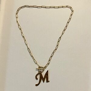 Lucia Mara Elegant Gold 'M' Pendant Necklace